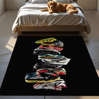 Cool Sneaker Rug – Modern Shoe Art Carpet for Bedroom & Game Room, Streetwear Decor for Sneakerheads