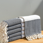 Black and White Turkish Towel – Luxury Cotton Chevron Towel, Handmade Bath & Spa Towel, Personalized Gift for Her, Bridesmaid or Home Decor