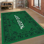 Green Keep Off Rug – Modern Printed Area Carpet for Living Room, Trendy Statement Floor Mat, Home Decor Gift