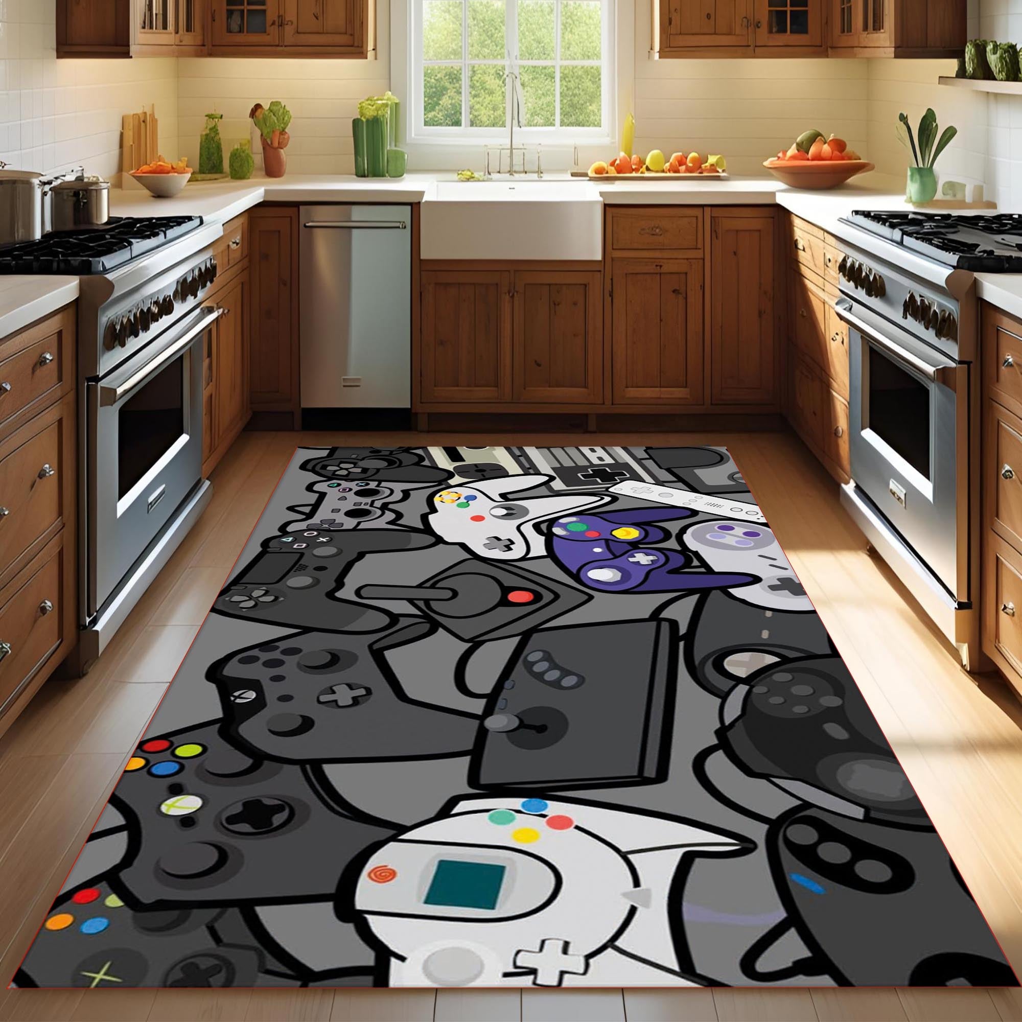 Gamer Controller Rug – Modern Gaming Carpet for Bedroom or Game Room, Cool Console Design for Video Game Lovers
