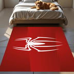 Red Superhero Spider Rug – Cool Kids Room Carpet, Comic Style Gaming and Bedroom Decor