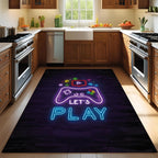 Let’s Play Neon Rug – Gamer Room Carpet with LED Style Controller Design