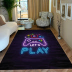 Let’s Play Neon Rug – Gamer Room Carpet with LED Style Controller Design