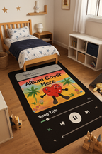 Custom Spotify Music Rug – Personalized Album Cover Carpet, Unique Gift for Music Lovers, Modern Bedroom or Studio Decor