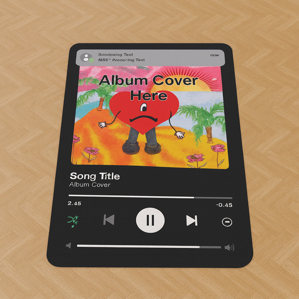 Custom Spotify Music Rug – Personalized Album Cover Carpet, Unique Gift for Music Lovers, Modern Bedroom or Studio Decor