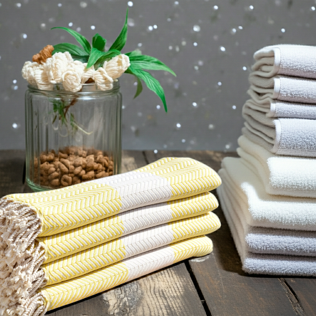 Yellow Turkish Towel – Handmade Cotton Chevron Towel, Lightweight Bath & Spa Towel, Personalized Gift for Her, Bridesmaid or Summer Home Decor