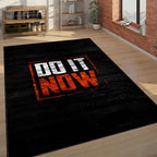 Do It Now" Motivational Area Rug | Gym & Workout Room Fitness Decor Mat