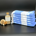 Personalized Blue Turkish Towels – Custom Embroidered Gift for Bridesmaids, Spa & Home