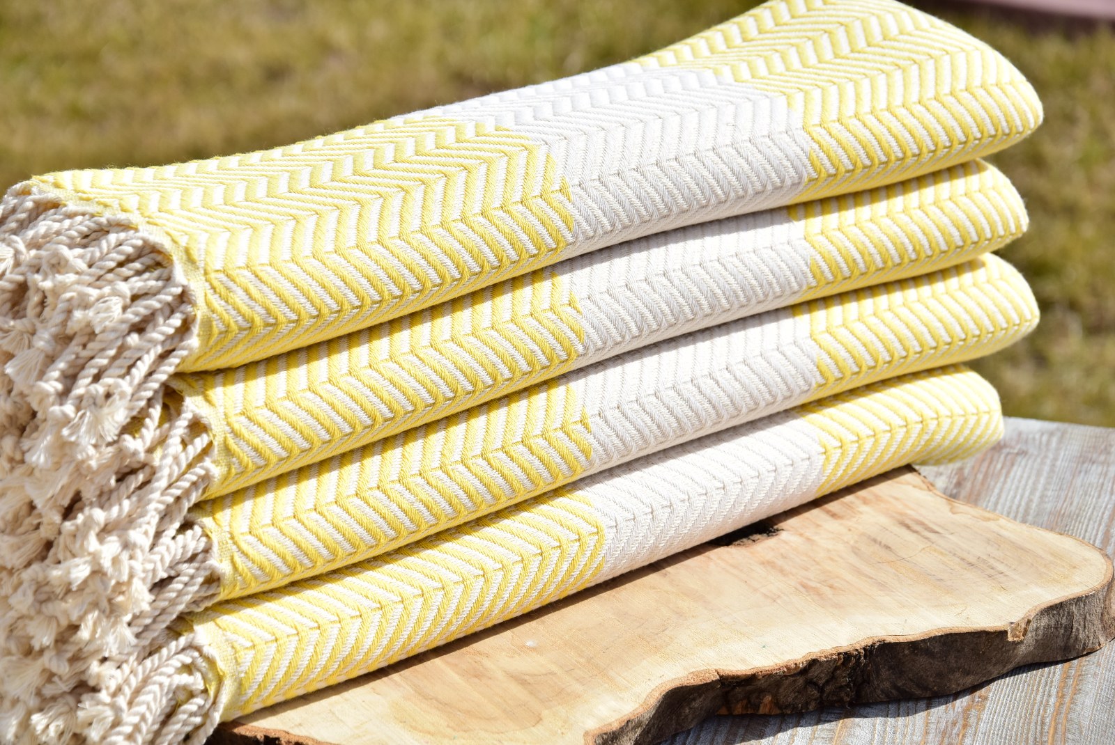 Yellow Turkish Towel – Handmade Cotton Chevron Towel, Lightweight Bath & Spa Towel, Personalized Gift for Her, Bridesmaid or Summer Home Decor