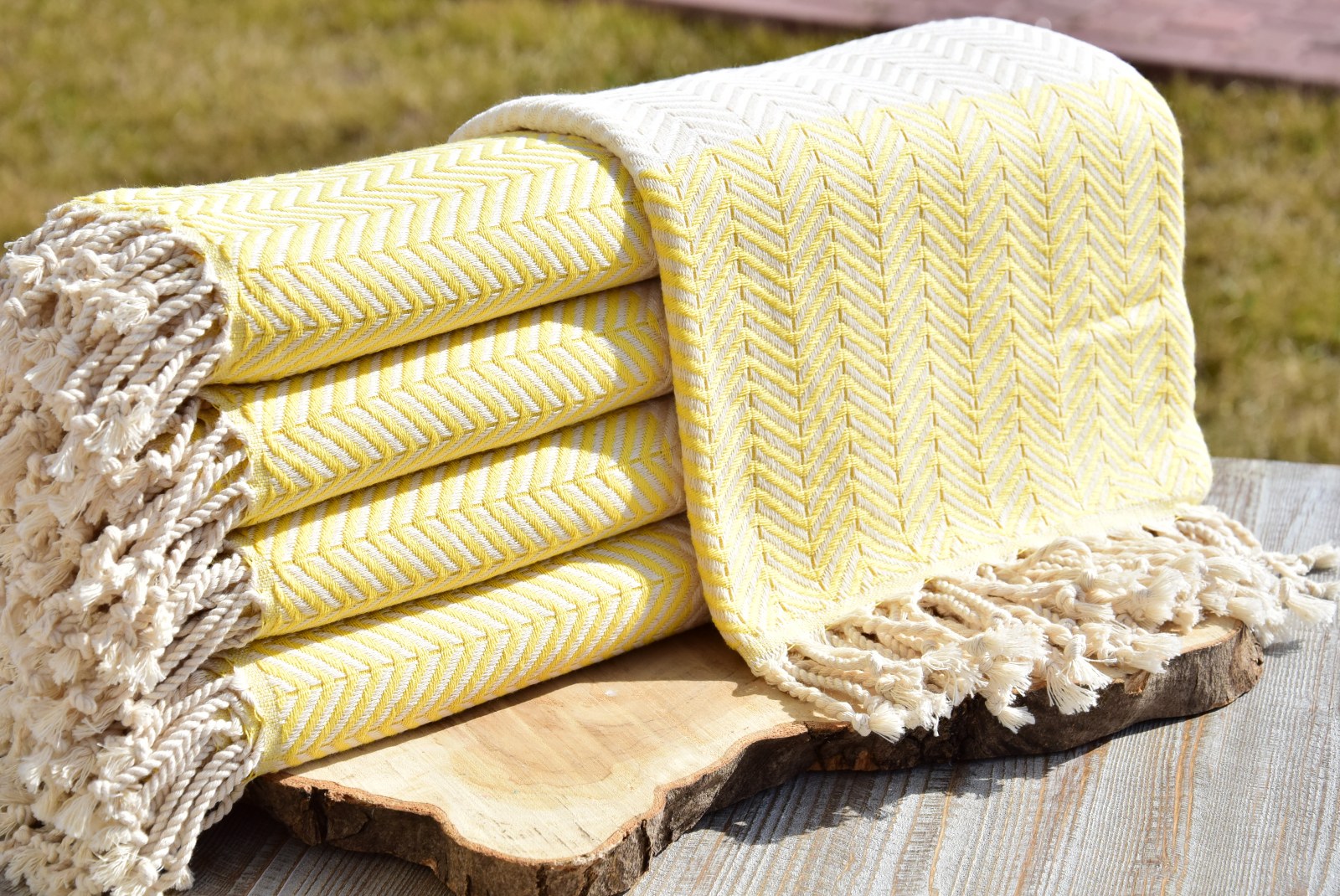 Yellow Turkish Towel – Handmade Cotton Chevron Towel, Lightweight Bath & Spa Towel, Personalized Gift for Her, Bridesmaid or Summer Home Decor