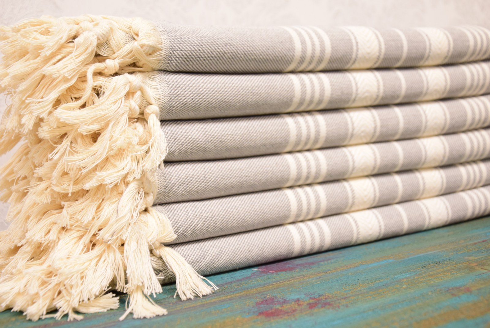 Gray Striped Turkish Towel – Handmade Cotton Bath & Spa Towel, Personalized Gift for Her, Bridesmaid Gift, Modern Home Decor Accent