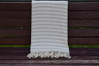 Beige Turkish Towel – Natural Cotton Hammam Towel, Soft Spa & Bath Towel, Personalized Gift for Her, Bridesmaid or Minimalist Home Decor