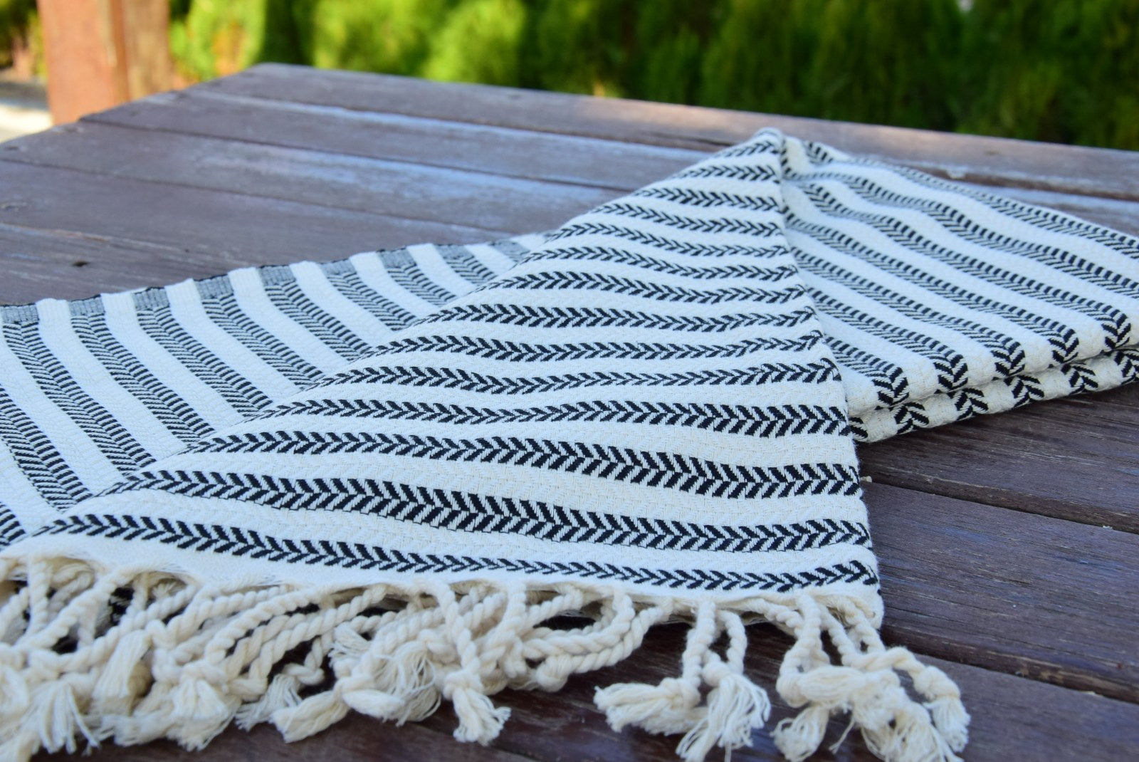 Black Striped Turkish Towel – 100% Cotton Hammam Towel, Luxury Spa & Bath Towel, Personalized Bridesmaid Gift, Bachelorette Party Favor, Modern Home Decor