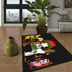 Classic Cartoon Dogs Playing Poker Area Rug | Fun Animation & Game Room Decor