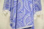 Blue Paisley Turkish Towel – Soft Cotton Peshtemal, Lightweight Spa & Travel Towel, Personalized Gift for Her”
