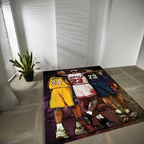 Iconic Basketball Players Team Up Rug | Sports Legend Room Decor & Carpet