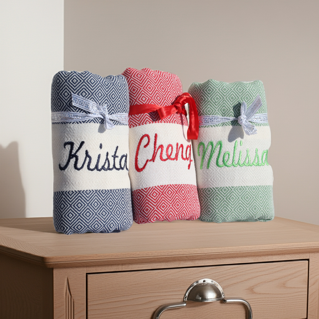 Personalized Bridesmaid Towel – Custom Embroidered Spa Gift, Wedding Party Favor, Bachelorette Personalized Gifts for Women