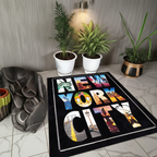 New York City (NYC) Skyline Area Rug | Urban City Theme Floor Mat