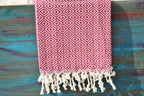 Red Diamond Turkish Towel – 100% Cotton Handwoven Hammam Towel, Boho Bath & Spa Towel, Personalized Gift for Her, Bridesmaid or Home Decor