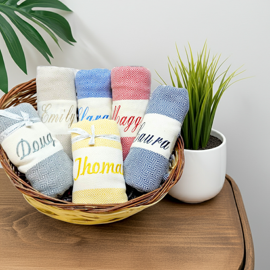 Personalized Bridesmaid Towel – Custom Embroidered Spa Gift, Wedding Party Favor, Bachelorette Personalized Gifts for Women