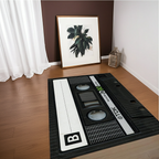 Retro Cassette Tape Area Rug | Vintage 80s/90s Mix Tape Design Floor Mat