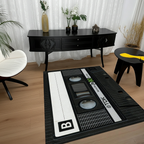 Retro Cassette Tape Area Rug | Vintage 80s/90s Mix Tape Design Floor Mat