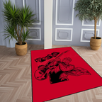 Spider-Punk Guitar Area Rug | Red & Black Comic Book Fan Art Mat