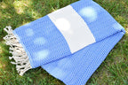 Personalized Blue Turkish Towels – Custom Embroidered Gift for Bridesmaids, Spa & Home