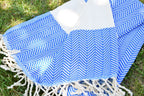 Personalized Blue Turkish Towels – Custom Embroidered Gift for Bridesmaids, Spa & Home
