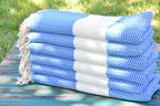 Personalized Blue Turkish Towels – Custom Embroidered Gift for Bridesmaids, Spa & Home