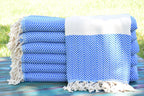 Personalized Blue Turkish Towels – Custom Embroidered Gift for Bridesmaids, Spa & Home