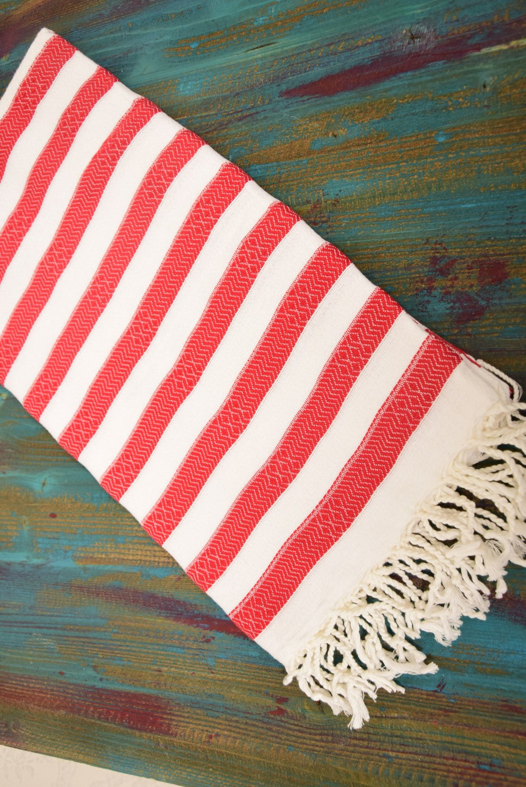 Red Striped Turkish Towel – Handmade Cotton Bath & Beach Towel, Personalized Gift for Her, Spa or Bridesmaid Gift, Christmas Home Decor