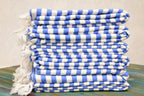 Classic Blue Striped Turkish Towel – Personalized Embroidered Gift for Her, Bridesmaid or Bachelorette Party Favor, Handmade Cotton Bath & Spa Towel