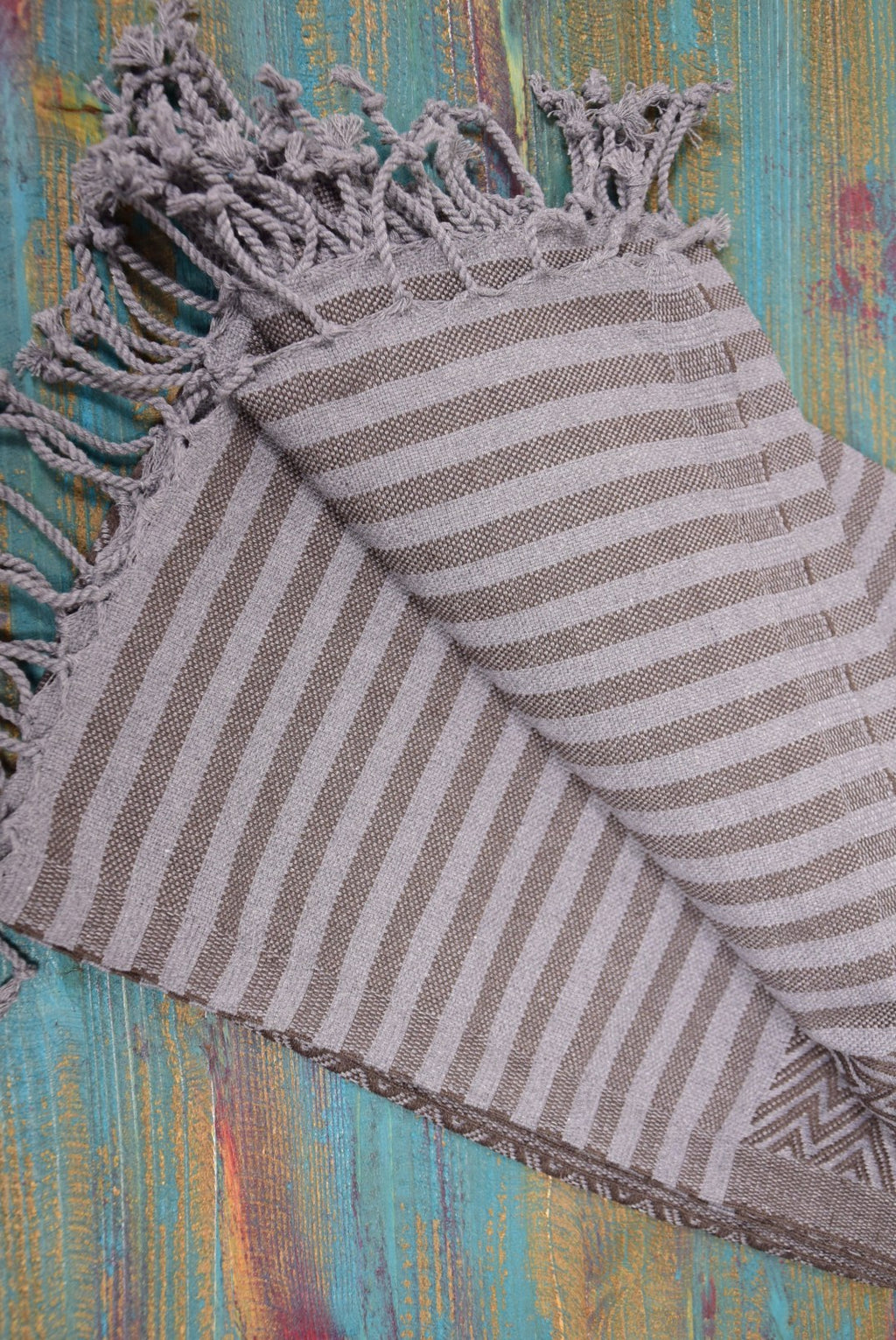 Brown Chevron Turkish Towel – Personalized Embroidered Gift, Bridesmaid Spa Favor, Handmade Cotton Bath & Beach Towel, Custom Name Gift for Her