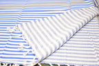 Classic Blue Striped Turkish Towel – Personalized Embroidered Gift for Her, Bridesmaid or Bachelorette Party Favor, Handmade Cotton Bath & Spa Towel