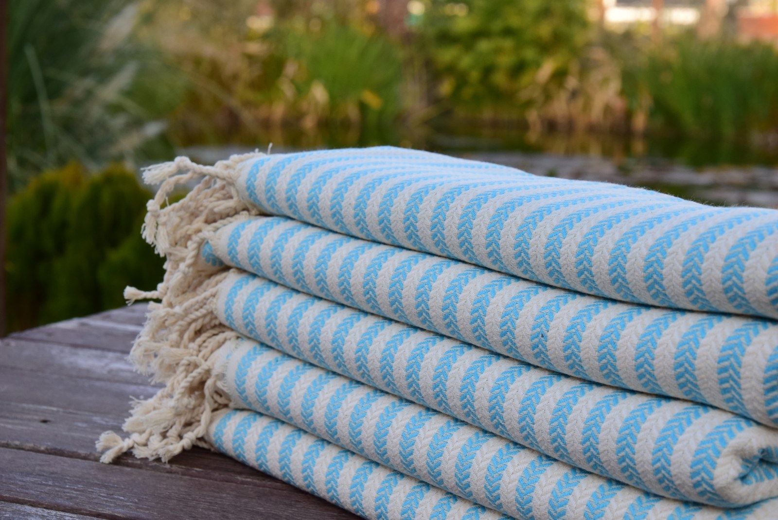Turquoise Striped Turkish Towel – 100% Cotton Hammam Towel, Soft Spa & Bath Towel, Personalized Bridesmaid Gift, Bachelorette Party Favor, Summer Beach Decor