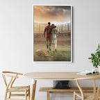 Ronaldo and Messi Canvas Wall Art | Football Legends Soccer Poster Print