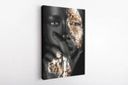 Black and Gold Woman Portrait Canvas Art | Modern Luxury Wall Decor | Framed Abstract Print