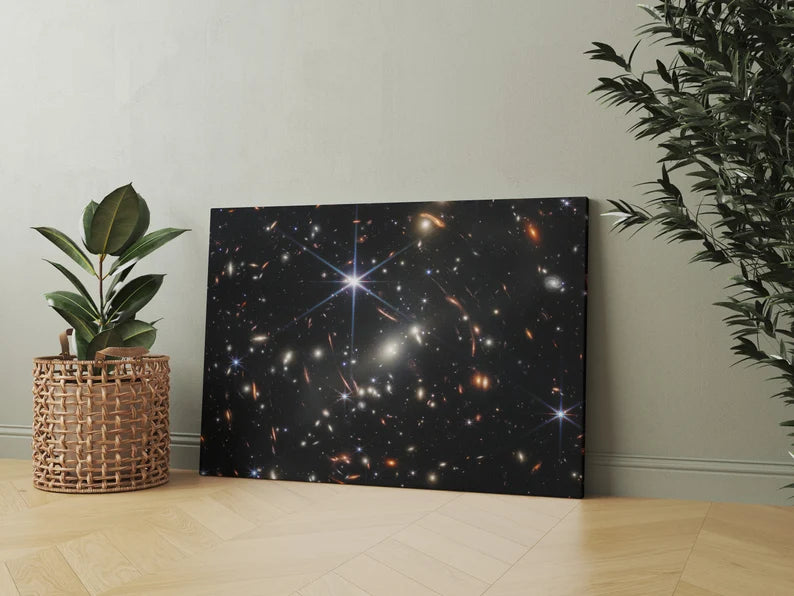Galaxy Stars Canvas Wall Art – Deep Space Astronomy Print for Modern Living Room Decor