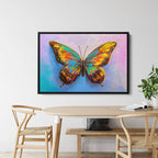Colorful Butterfly Canvas Wall Art – Vibrant Abstract Nature Painting Print for Modern Home Decor