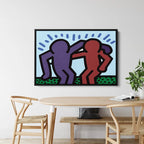 Colorful Pop Art Dancing Figures Canvas Wall Art – Abstract Modern Poster Print for Living Room Decor
