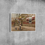 Roman Gladiator Arena Canvas Wall Art – Historical Battle Painting Print for Classic Home Decor