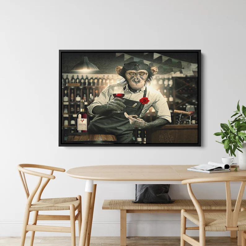 Modern Classic Art Nighthawks Canvas | Museum Quality Framed Print for Living Room