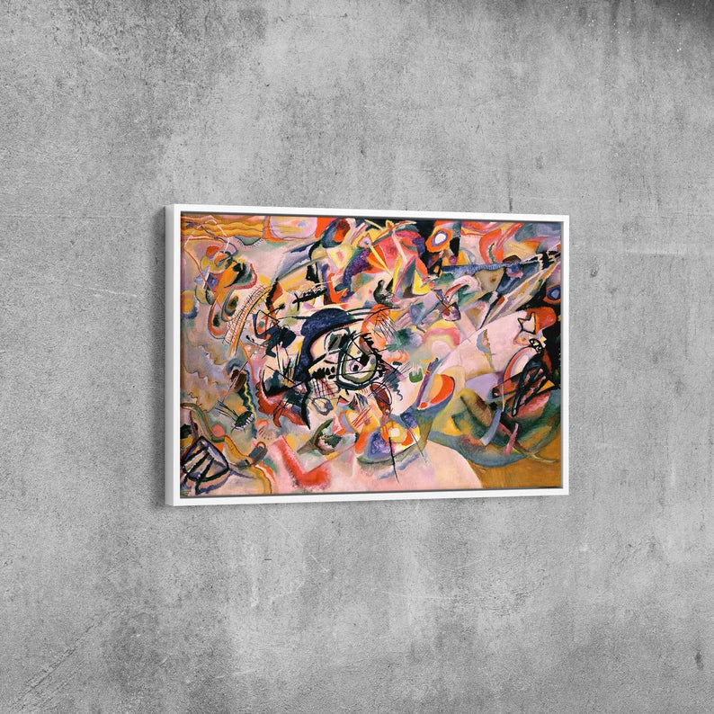 Wassily Kandinsky Canvas Wall Art – Abstract Expressionist Painting Print for Modern Living Room and Office Decor