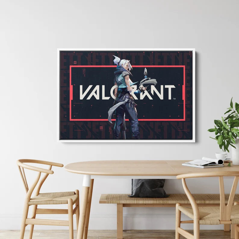 Valorant Jett Canvas Wall Art – Gaming Poster Print for Bedroom, Game Room, and Esports Fans