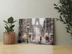 Eiffel Tower Paris Oil Painting Canvas Art | Romantic Rainy Street Scene Print