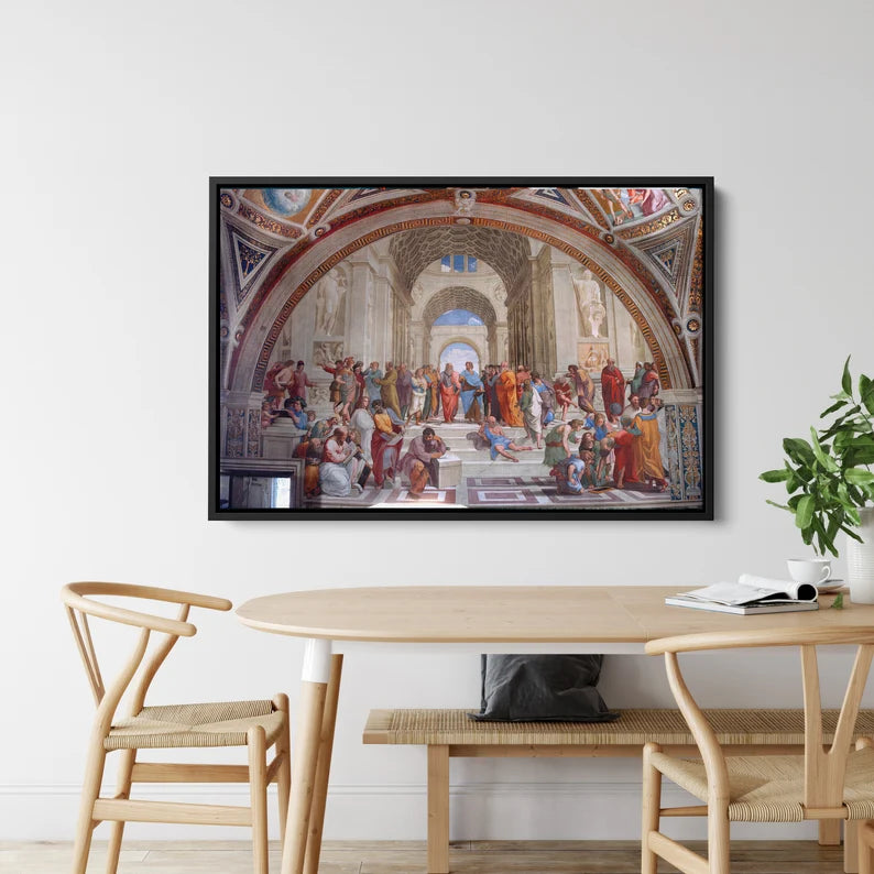 The School of Athens Canvas Wall Art – Renaissance Painting Print by Raphael for Classic Home Decor