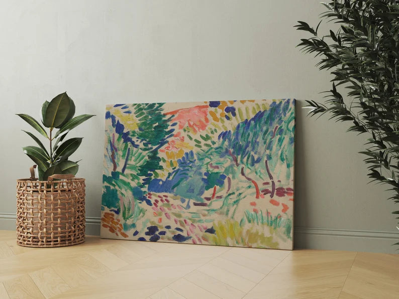Abstract Modern Landscape Canvas Print | Colorful Post-Impressionism Wall Art