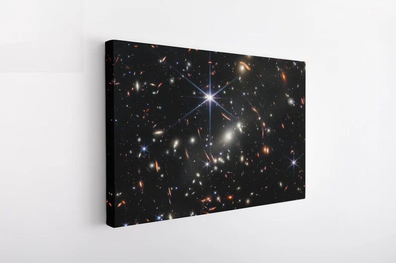 Galaxy Stars Canvas Wall Art – Deep Space Astronomy Print for Modern Living Room Decor