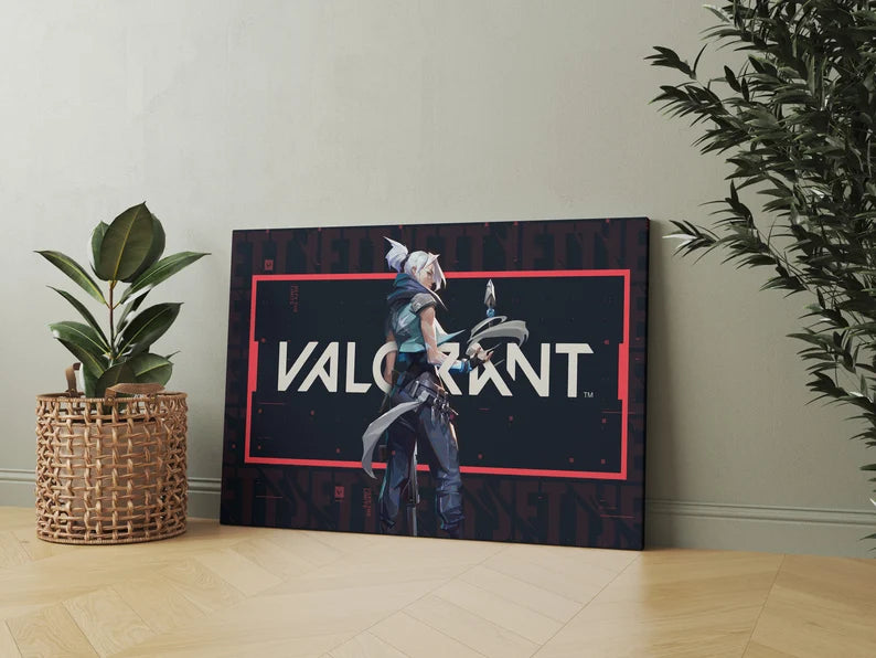 Valorant Jett Canvas Wall Art – Gaming Poster Print for Bedroom, Game Room, and Esports Fans